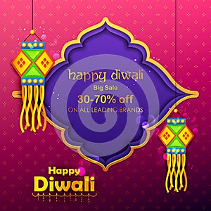 Hanging kandil lamp and diya for Diwali decoration Sale promotion advertisement