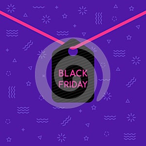 Hanging label with black friday text