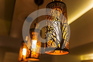 Hanging lamp with a beautiful cover