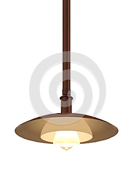 The hanging lamp isolated on white background with clipping path