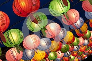 Hanging lanterns for celebrating Buddhas birthday