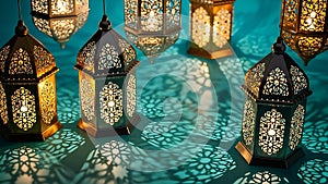 Hanging Lanterns with Light Patterns