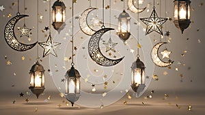 Hanging lanterns, stars, and moons