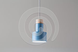 Hanging luminous blue lamp