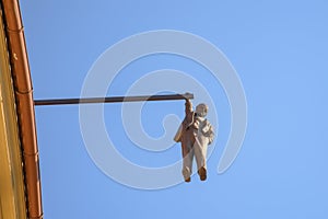 Hanging man, Sigmund Freud in Prague, Czech Republic.