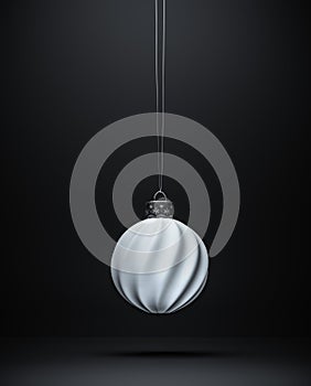 Hanging matt white Christmas ball