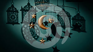 Hanging Mobile with Stars and Moons