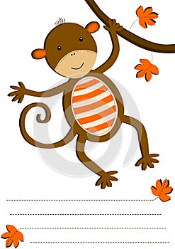 Hanging Monkey Invitation Card