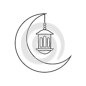 hanging moon and lantern icon