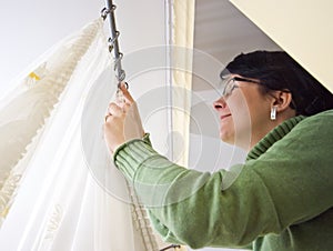 Hanging net curtains