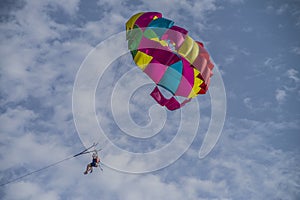 Hanging in a parachute over naama bay