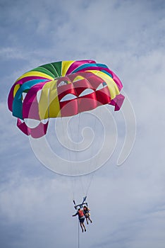 Hanging in a parachute over naama bay