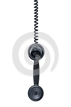 Hanging phone isolated on white