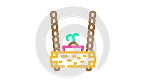 hanging planter box color icon animation