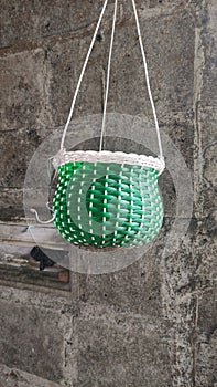 Hanging pot on the wall feel green