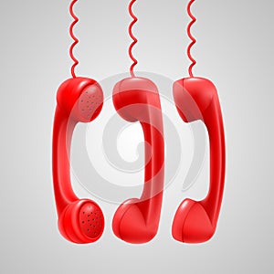 Hanging red handsets