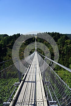 Hanging rope bridge Geierlay in Germany