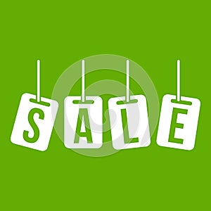 Hanging sales tags icon green