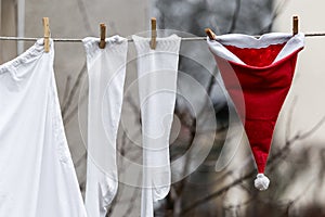 Hanging Santa Claus costume