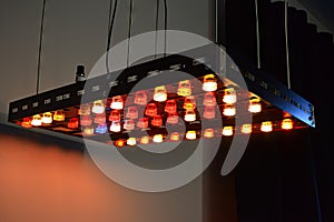 hanging sensor with led lights array, showing the state of each device