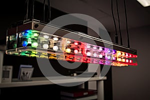 hanging sensor with led lights array, showing the state of each device
