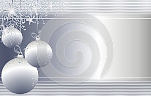 Hanging Silver Christmas Ornaments Background
