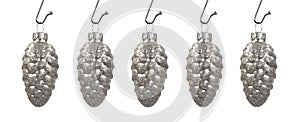 Hanging Silver Pinecones