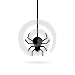 Hanging spider vector icon