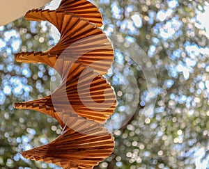 Hanging spinning cedar wind chime