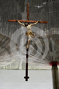 Crucifixion Statue, Cathedral of Christ the King , Cattedrale di Cristo Re, La Spezia, Liguria, Italy photo