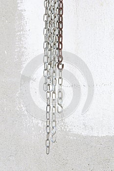 Hanging steel chains with a hook