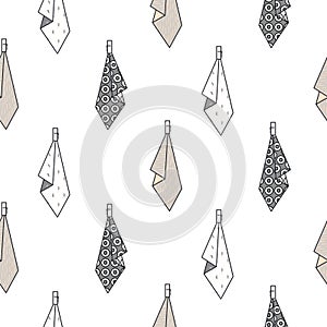 Hanging towels seamless vector pattern.