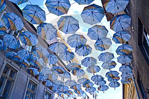 Hanging Umbrellas in Bratislava in the Spring