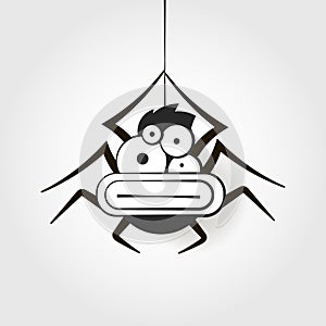 Hanging Vector Icon Spider Fear Phobia Psychology Vector Illustration