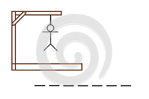 Hangman game on white background photo