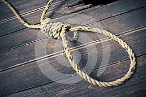 Hangman noose on the floor