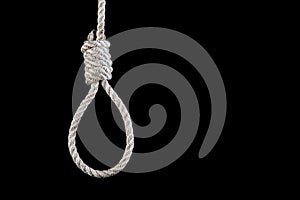 Hangmans Noose Isolated Against a Black Background