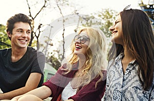 Hangout Park Friends Enjoyment Lifestyle Concept photo