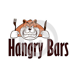 Hangry Bars cartoon illustration vector