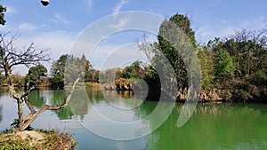 Hangzhou  Xixi National Wetland Park clear Water and Blue Sky