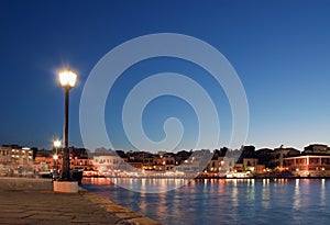 Hania harbor at sunset