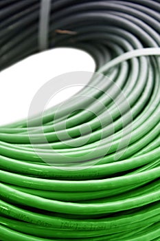 Hank of a green network cable photo