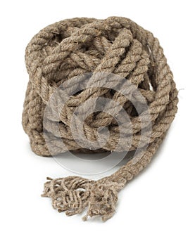 Hank of hemp rope, closeup