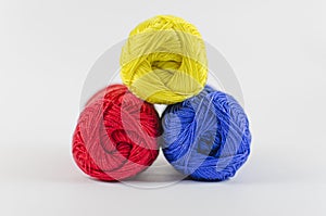 Hanks of wool yarn