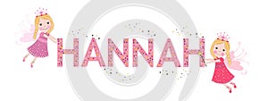 Hannah female name with cute fairy tale