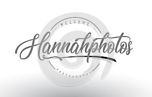 Hannah Personal Photography Logo Design with Photographer Name.