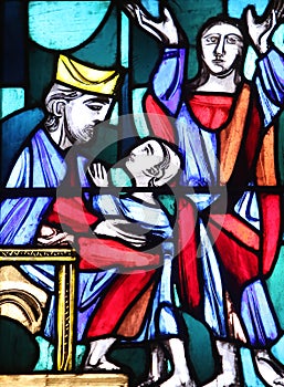 Hannah presenting her son Samuel to the priest Eli photo