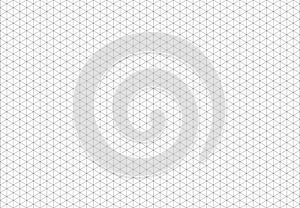 Isometric grid. Black line guides. 3d perspective background. Notebook sheet blank. Squared grid. Mathematics pattern.
