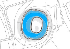 Hannover, Football Stadium, outline vector map