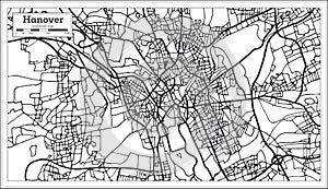 Hannover Germany City Map in Retro Style. Outline Map.